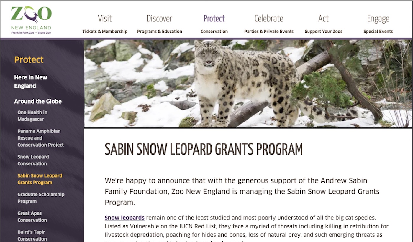 Sabin Snow Leopard Grants Program Announcement