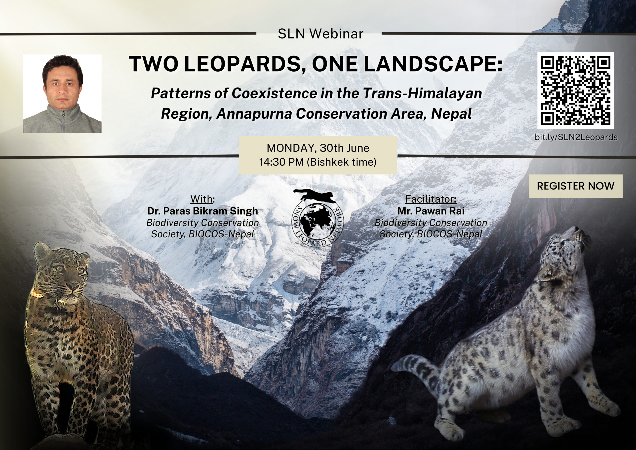 SLN Webinar: Two leopards, One Landscape: Patterns of Coexistence in the Trans-Himalayan Region, Annapurna Conservation Area, Nepal